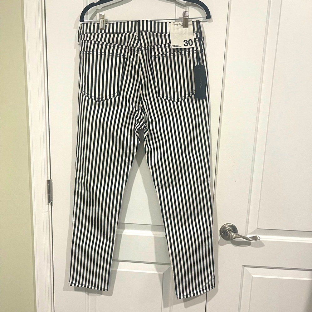 Rag & Bone Blk/Wht striped jeans - Picture 2 of 6
